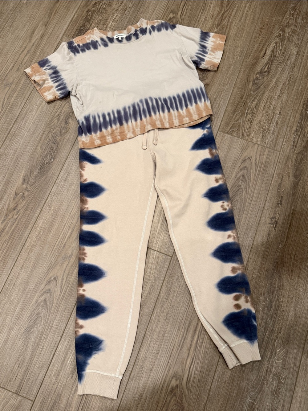 Richer Poorer Tie-Dye Track Joggers in Navy & Tan